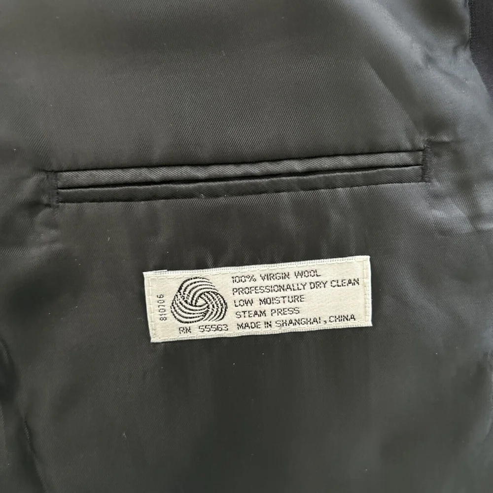 Newcastle York 42R Black Wool Two Button Vented Jacket